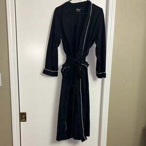 Elegant Black Robe with White Accents